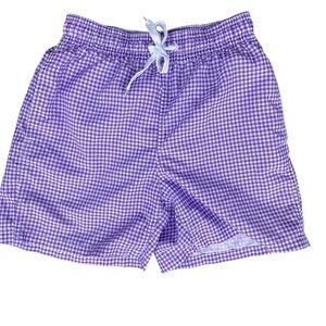 Kanu Surf Men's Monaco Board Shorts Swim Trunk Size M Purple Check Beach Pool